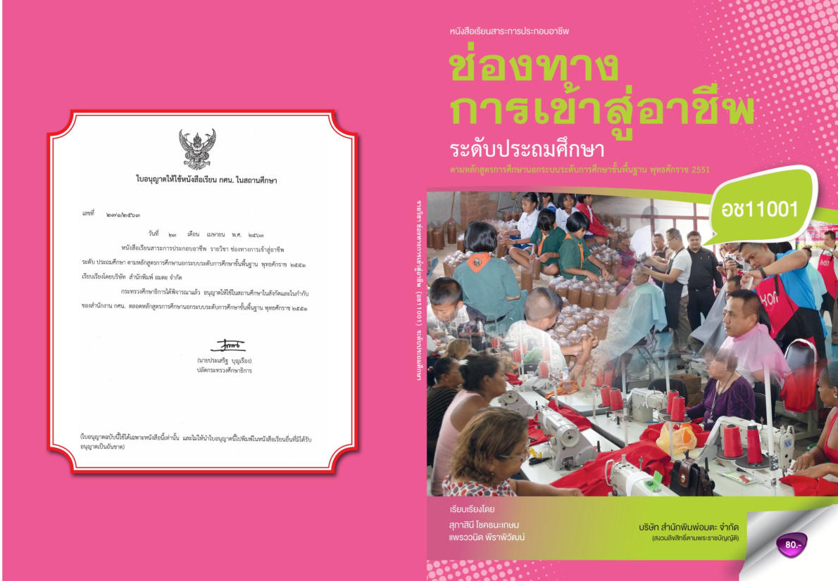 วิชาช่องการทางเข้าสู่อาชีพ (อช11001)
