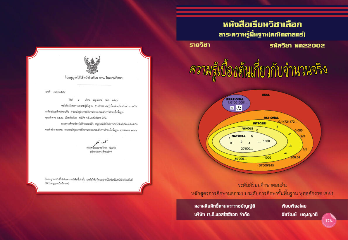 วิชาความรู้เบื้องต้นเกี่ยวกับจำนวนจริง พค22002