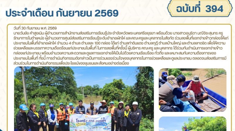 ร่วมลงพื้นที่แจกจ่ายข้าวกล่องให้แก่ประชาชนในพื้นที่อำเภอผักไห่ จำนวน 4 ตำบล ตำบลละ 100 กล่อง